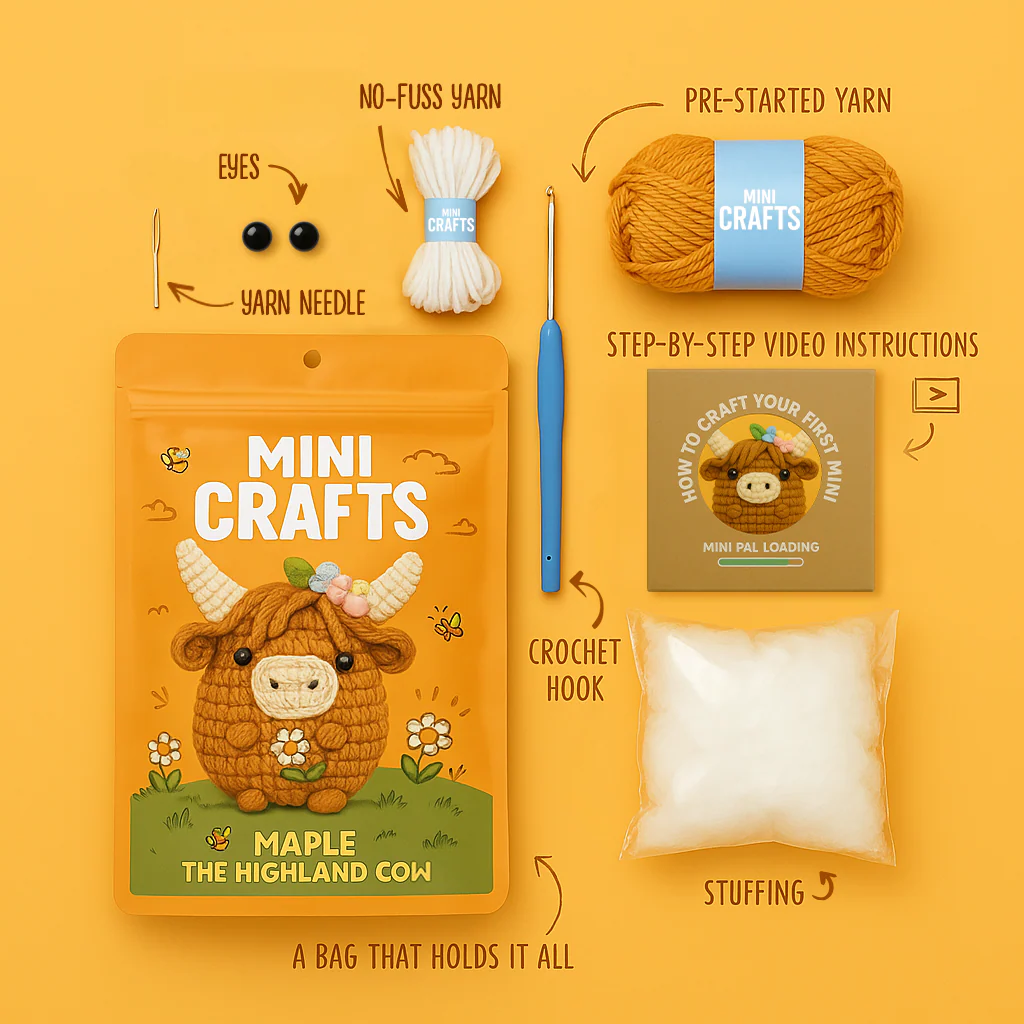 Maple The Highland Cow Crochet Kit - Image 4